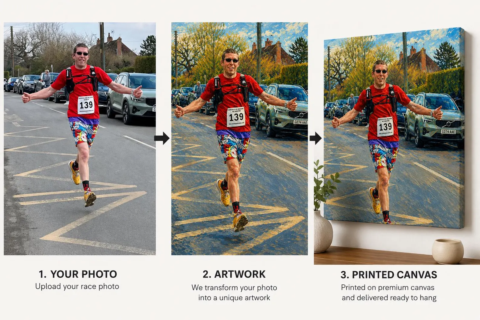 Personalised Running Photo Canvas – Unique Runner Gift - Image 2