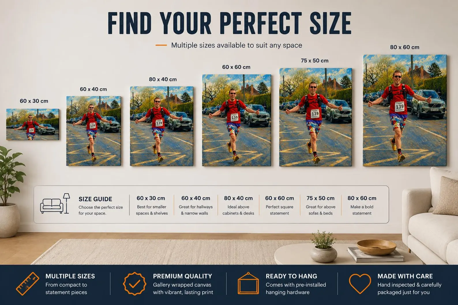 Personalised Running Photo Canvas – Unique Runner Gift - Image 3