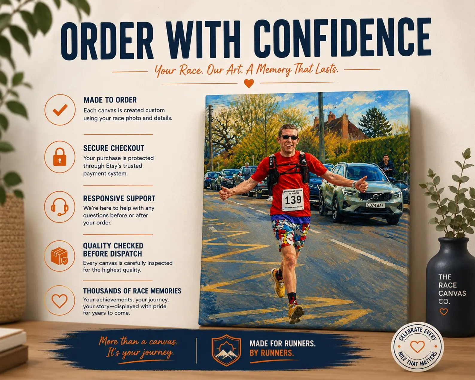 Personalised Running Photo Canvas – Unique Runner Gift - Image 6