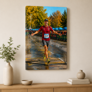 Personalised Running Photo Canvas – Unique Runner Gift